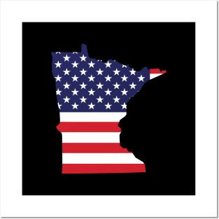 Minnesota State Shape Flag Background Posters and Art